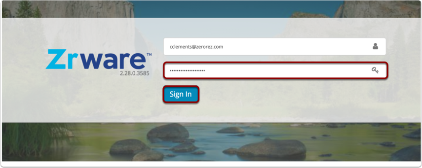 Enter your password and click sign in